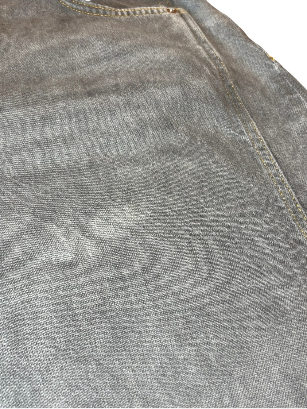 We The Free Good Luck Mid-Rise Barrel Jeans 27 Splatter Gray Baggy Wide Grunge - Picture 12 of 16